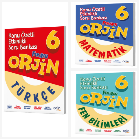 Orjin 6. Sınıf Türkçe & Matematik & Fen Soru Bankası