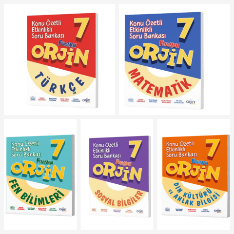 Orjin 7. Sınıf Soru Bankası Set ( Türkçe & Matematik & Fen & Sosyal & Din )