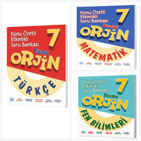 Orjin 7. Sınıf Türkçe & Matematik & Fen Soru Bankası
