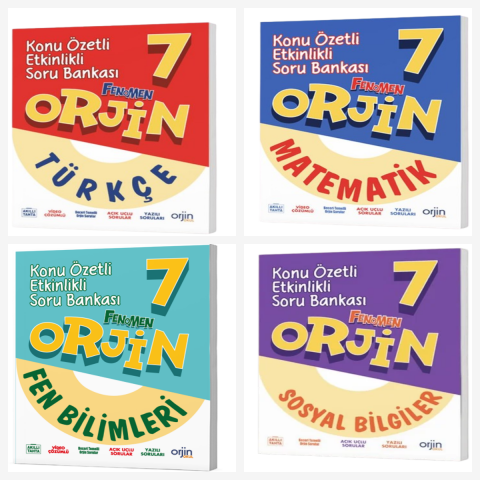 Orjin 7. Sınıf Türkçe & Matematik & Fen & Sosyal Soru Bankası