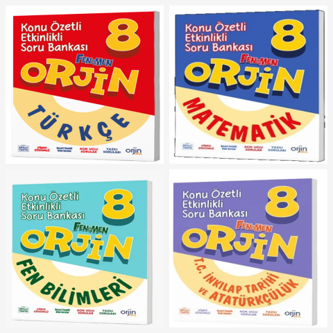 Orjin 8. Sınıf Türkçe & Matematik & Fen & İnkılap Soru Bankası