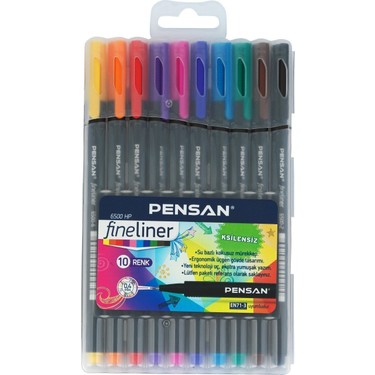 Pensan Fineliner Keçe Uçlu 0,4 Mm 10 Renk Kutulu Set
