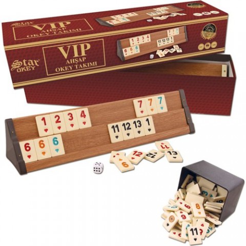 Vip Ahşap Okey Takımı Star