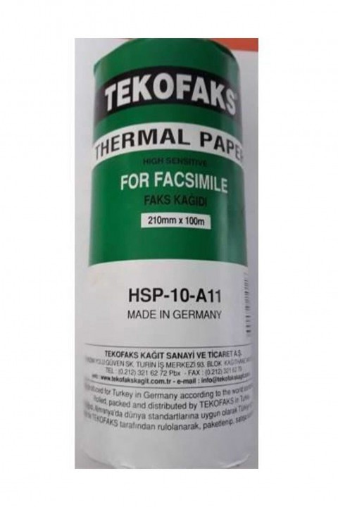 Tekofaks 210x100 Faks Kağıdı